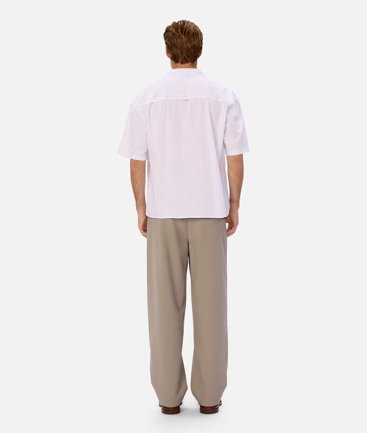 The Yale S/s Shirt - Off White Blue