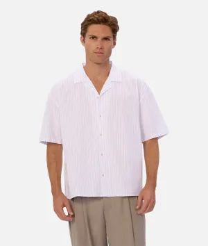The Yale S/s Shirt - Off White Blue