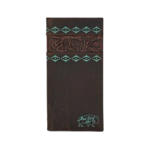 Trenditions Red Dirt Men's Tooled Accent Turquoise Design Wallet
