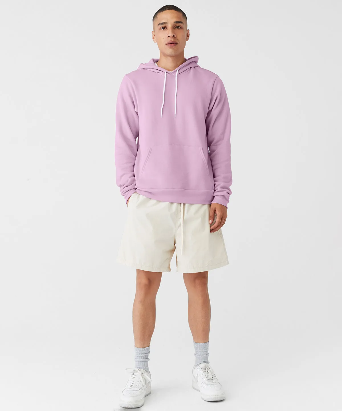 White - Unisex polycotton fleece pullover hoodie