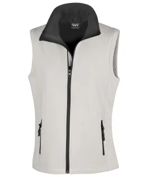 White/Black - Women's printable softshell bodywarmer
