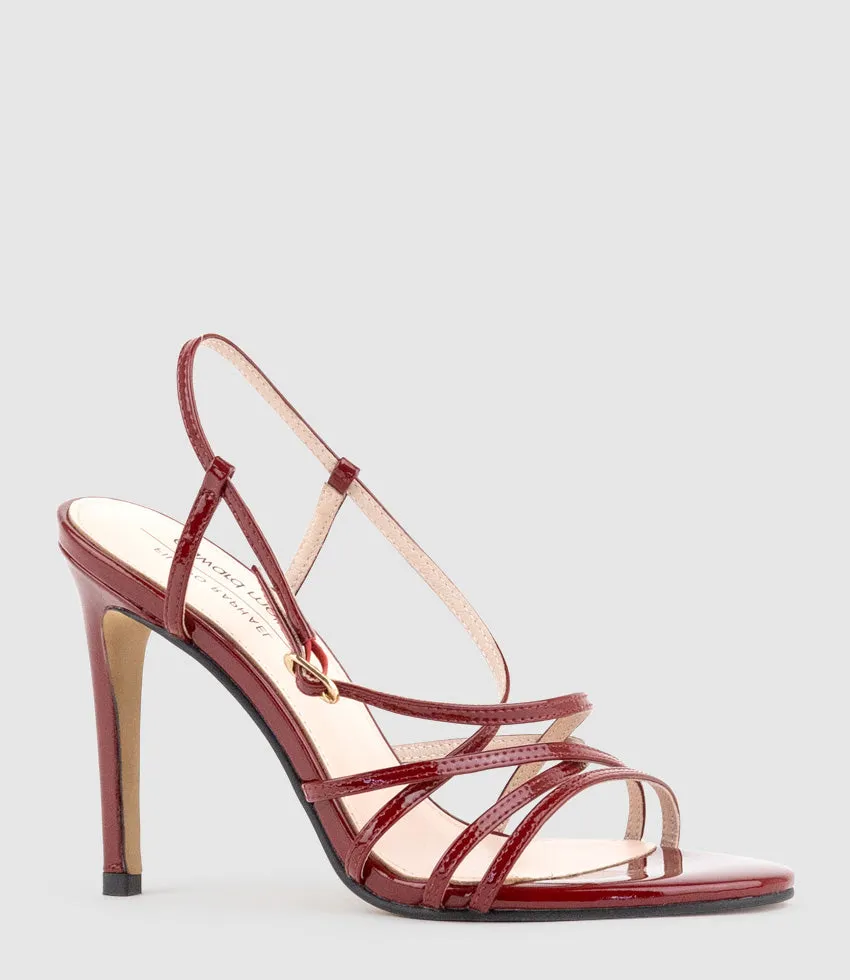 WILLA100 Strappy Sandal in Ruby Patent