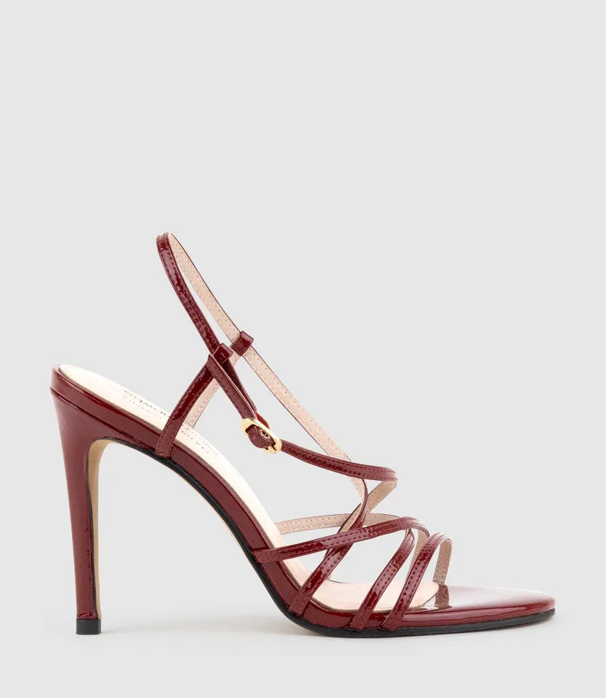 WILLA100 Strappy Sandal in Ruby Patent