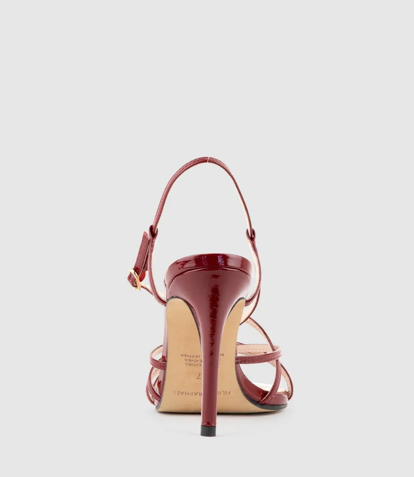 WILLA100 Strappy Sandal in Ruby Patent