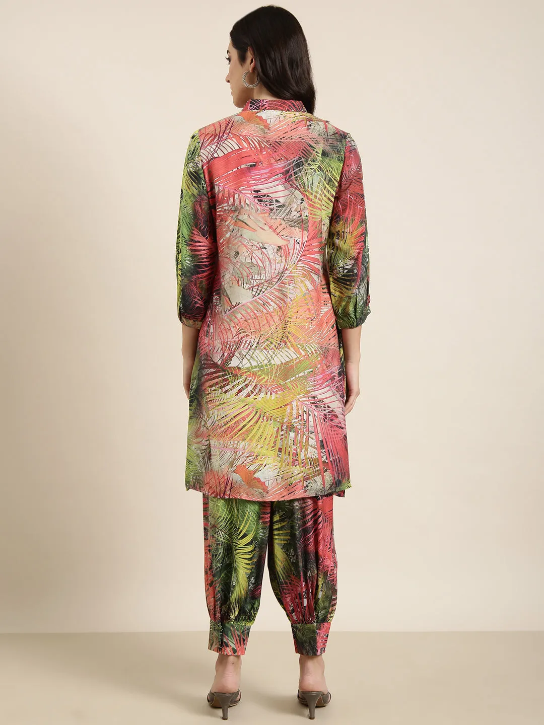 Women A-Line Multi Floral Kurta and Patiala Set