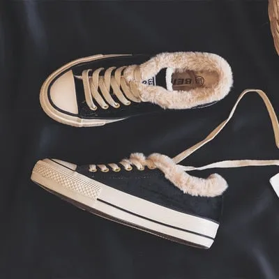 Women's  Flock Cotton Fur Winter Sneakers Clearance