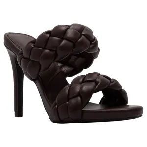 Women's Platform High Heel Sandals Strappy Double Bands Brown