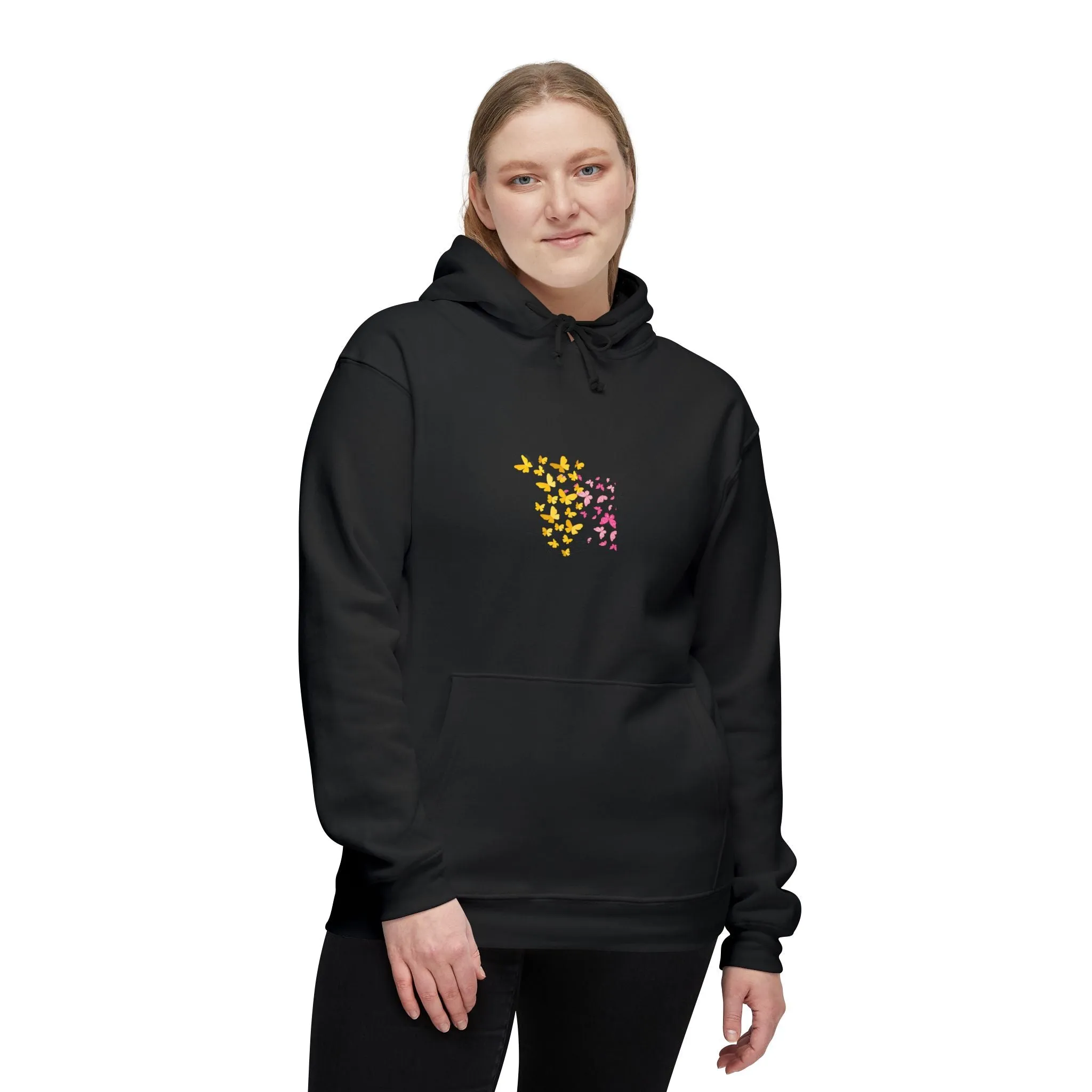 Wrap Yourself in Comfort: Kay Chimba Mariposa Amarillo Hooded Sweatshirt